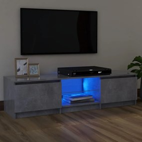 804287 vidaXL Móvel de TV com luzes LED 120x30x35,5 cm cinzento cimento