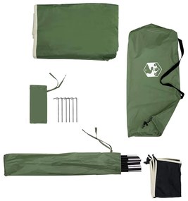 Corta-vento de campismo 490x123 cm impermeável verde