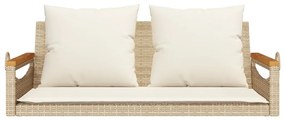 Banco baloiço com almofadões 109x62x40 cm vime PE bege
