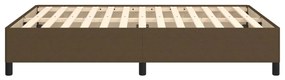 Estrutura de cama sem colchão 140x190 cm tecido castanho-escuro