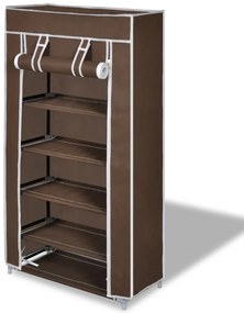 Armario de tecido para sapatos com capa, 58 x 28 x 106 cm, castanho