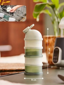 Babydose ergonómico, doseador de leite em pó, da BABYMOOV verde