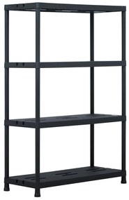 vidaXL Estante de arrumação 220 kg 90x40x138 cm plástico preto