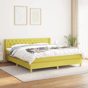 vidaXL Cama com molas/colchão 160x200 cm tecido verde