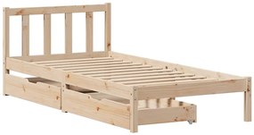 Cama sem colchão 90x200 cm madeira de pinho maciça