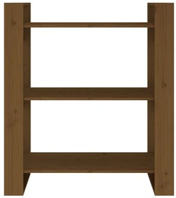 Estante/divisória 80x35x91 cm madeira maciça castanho mel