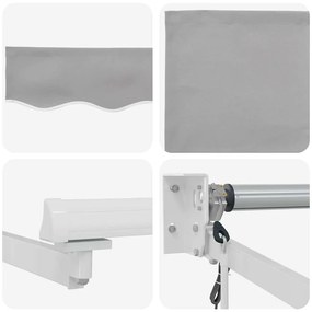 Toldo Retrátil Automático Cinza Claro 350x250 cm