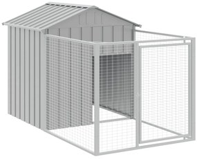Casota para cães com telhado aço galvanizado cinzento-claro