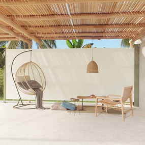 vidaXL Toldo lateral retrátil para pátio 220x600 cm cor creme