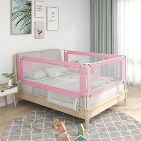 10204 vidaXL Barra de segurança p/ cama infantil tecido 180x25 cm rosa