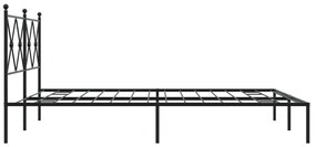 Estrutura de cama em metal com cabeceira 150x200 cm preto