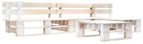 vidaXL Sofás de paletes jardim 4 pcs madeira branco