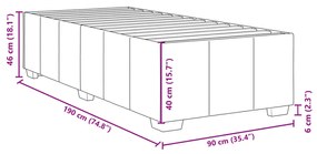 Estrutura de cama sem colchão 90x190 cm tecido preto