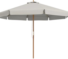 Outsunny Chapéu de Sol de Jardim Ø325x250 cm Chapéu de Sol de Madeira com Sistema de Polea Teto com Ventilação Cinzento Claro | Aosom Portugal