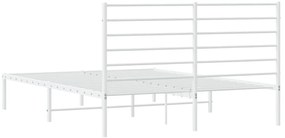 Estrutura de cama com cabeceira 160x200 cm metal branco