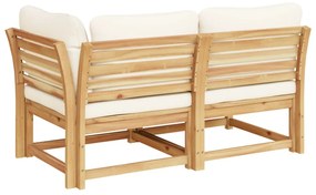 2 pcs conjunto lounge de jardim c/ almofadões acácia maciça