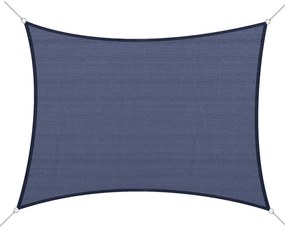 Outsunny Vela de Sombra Retangular 4x6 m Toldo de Vela HDPE com Proteção UV Aneis em Forma de D e Cordas para Jardim Pátio Piscina Azul