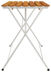 Mesa de bistrô dobrável 100x54x71 cm acácia maciça e aço