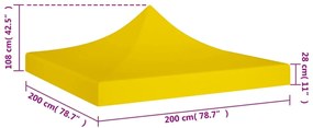 Teto para tenda de festas 2x2 m 270 g/m² amarelo
