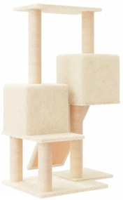 Árvore para gatos c/ postes arranhadores sisal 82 cm cor creme