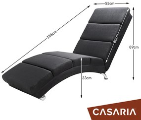 Poltrona Relax London Tecido 186 x 55 x 89 cm Antracite