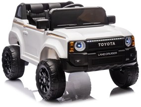 Carro elétrico para Crianças Toyota Land Cruiser PRADO 12V 4x4 Rodas Espuma EVA, assento couro ecológico Branco