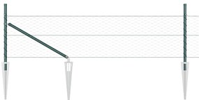Conjunto de Cerca Conjunto de 2 Verde Floresta Aço Galvanizado