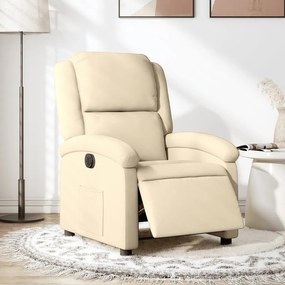 vidaXL Poltrona reclinável elétrica tecido cor creme