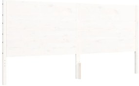 Estrutura de cama com cabeceira 200x200cm madeira maciça branco