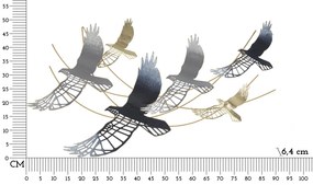 PAINEL DE PAREDE DE FERRO BIRD 90,8X6,4X50,8 CM MULTICOLORIDO