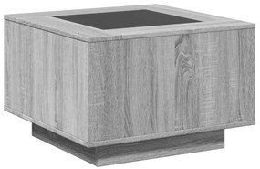 Mesa de centro c/ LEDs 60x60x40 cm derivados de madeira