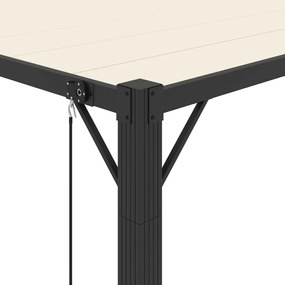 Gazebo com telhado de persiana 3x4 m tecido creme e alumínio