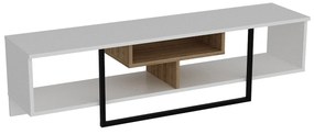 Móvel TV Asal – Branco Preto Carvalho – 149,4x40,2x35,2 cm