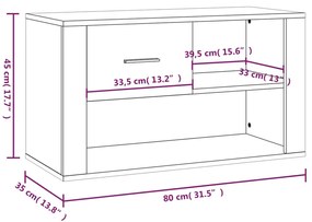 Sapateira Dama - Com 1 Gaveta e 2 Prateleiras - Cor Cinzento Sonoma -