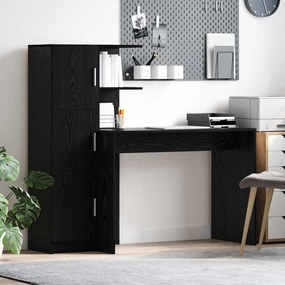 vidaXL Mesa com Armazenamento 2 pcs Carvalho preto 102 x 50 x 124 cm