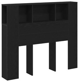 Cabeceira de Armário vidaXL Preto Carvalho 120x19x104,5 cm Madeira Eng