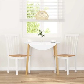 Cadeiras de jantar 2 pcs madeira de seringueira maciça branco