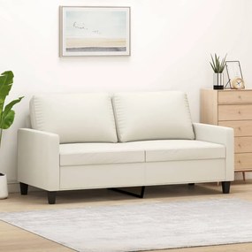 vidaXL Sofá de 2 lugares 140 cm couro artificial cor creme