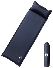 vidaXL Colchão de campismo autoinsuflável c/ almofada 1 pessoa cinza