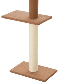 Árvore para gatos do chão ao teto, altura ajustável com 4 plataformas 43x27x228-260