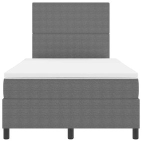 Cama Box Spring com Colchão Cinza Claro 120x200 cm Tecido de Corduroy