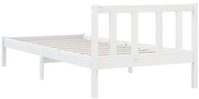 Estrutura de cama solteiro 90x190 cm pinho maciço branco