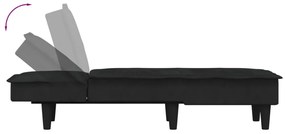 Chaise longue veludo preto