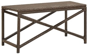 vidaXL Banco de jardim 80 cm vime PE castanho