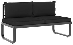 Sofás de canto para jardim com almofadões 4 pcs alumínio e WPC