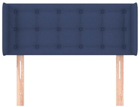 Cabeceira de cama c/ abas tecido 83x16x78/88 cm azul