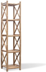 Estante de bambu quadrada com 5 prateleiras