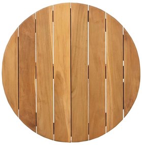 Mesa de café de jardim Ø55x51 cm de madeira sólida de teca