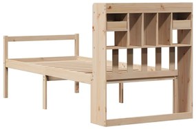 Cama com estante sem colchão 100x200 cm pinho maciço