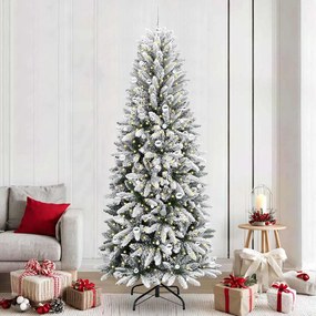 vidaXL Árvore de Natal Artificial com 300 LEDs Branco 240 cm